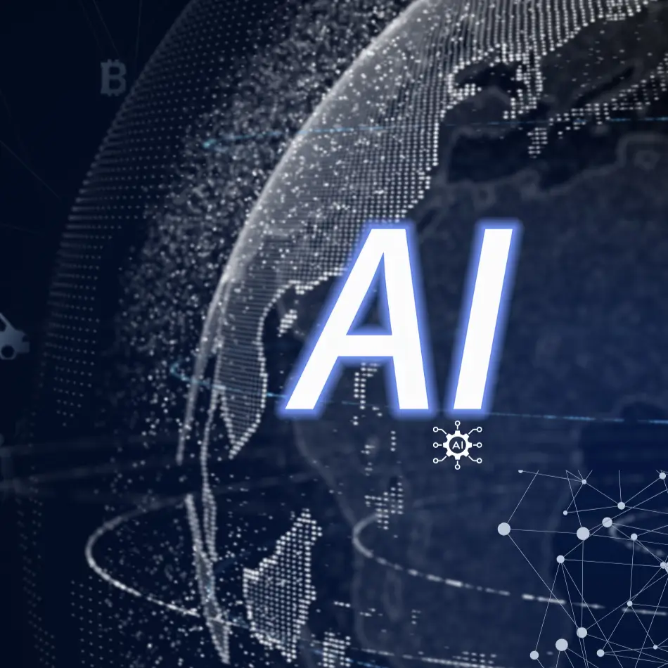 blue and white modern ai in marketing presentation